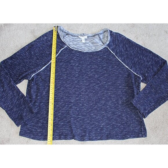 Eileen Fisher - Sweatshirt-Style Plaited Cotton Boxy Top, Chambray Blue, L - Picture 6 of 7